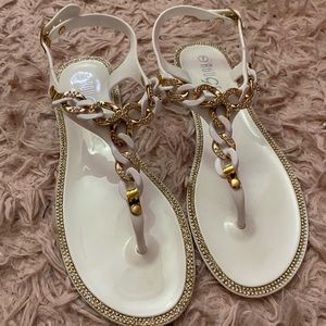 White/Gold Sandals